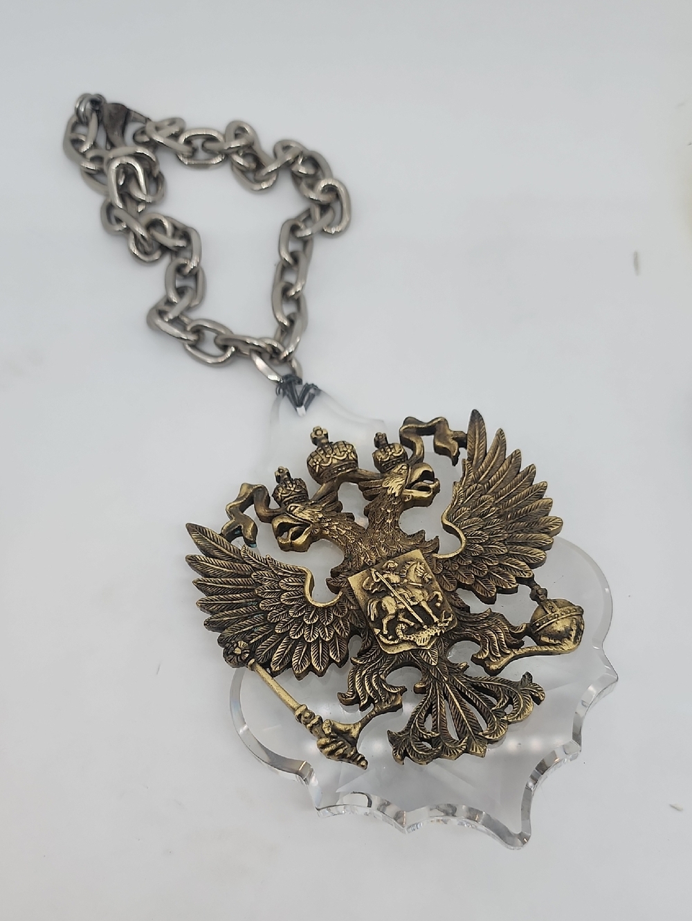 GASOLINE GLAMOUR HUGE SWAROVSKI CRYSTAL BAROQUE EAGLES NECKLACE